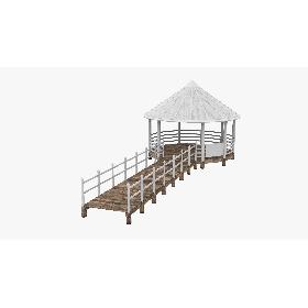 Pontoon With Fence 3D model